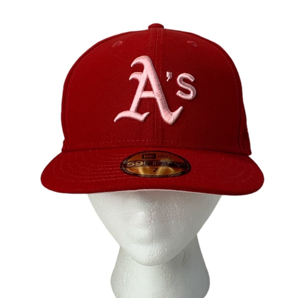 New Era Men's Oakland Athletics MLB Red Sidepatch 59FIFTY Fitted Hat Size 7